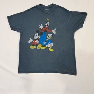Vintage Disney Mickey Donald Goofy Crew Neck Tshirt Adult Size XL